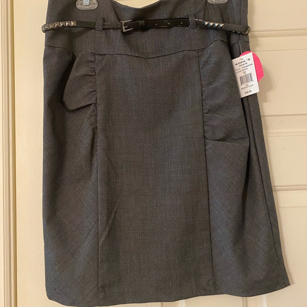 NWT Heart Soul Gray Skirt with Studded Belt Sz 13